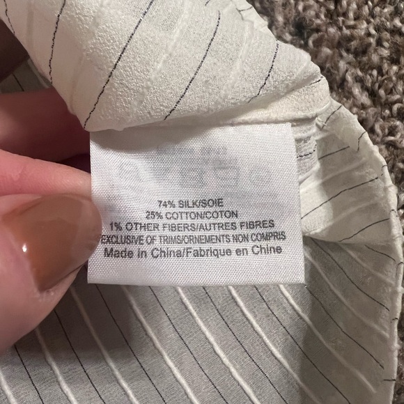 Tory Burch Misty Silk Blouse Ivory Combo Size 0 XS - Picture 7 of 15